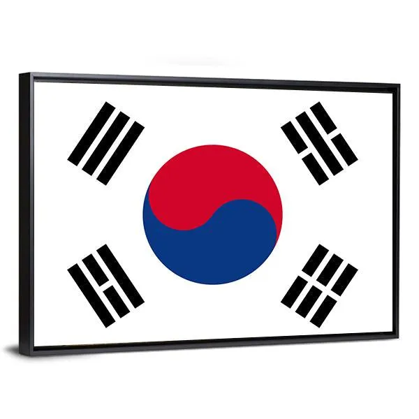 Flag Of South Korea Canvas Wall Art