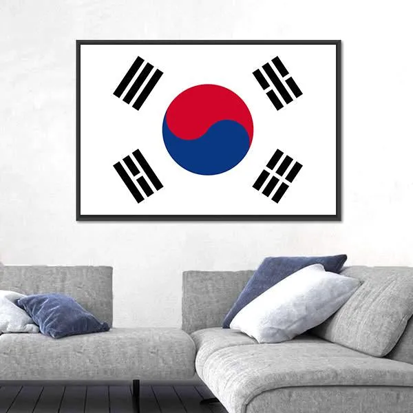 Flag Of South Korea Canvas Wall Art