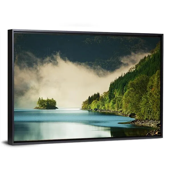 Fog On Lake Canvas Wall Art