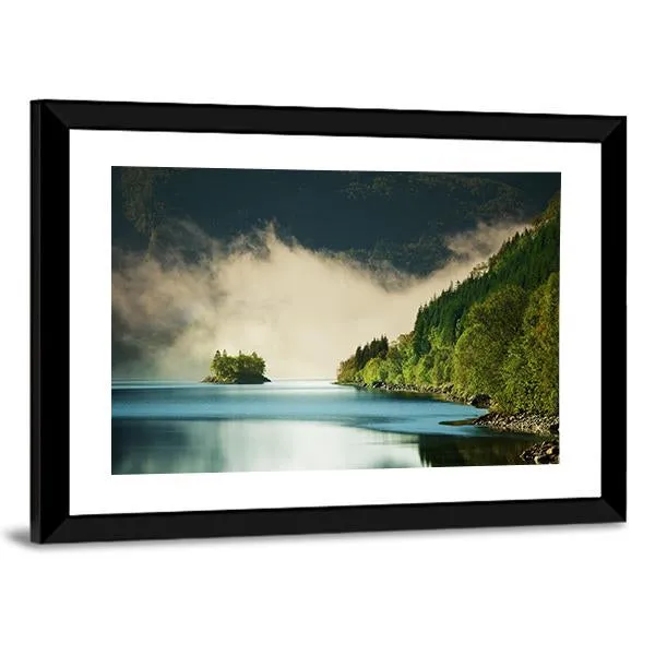 Fog On Lake Canvas Wall Art