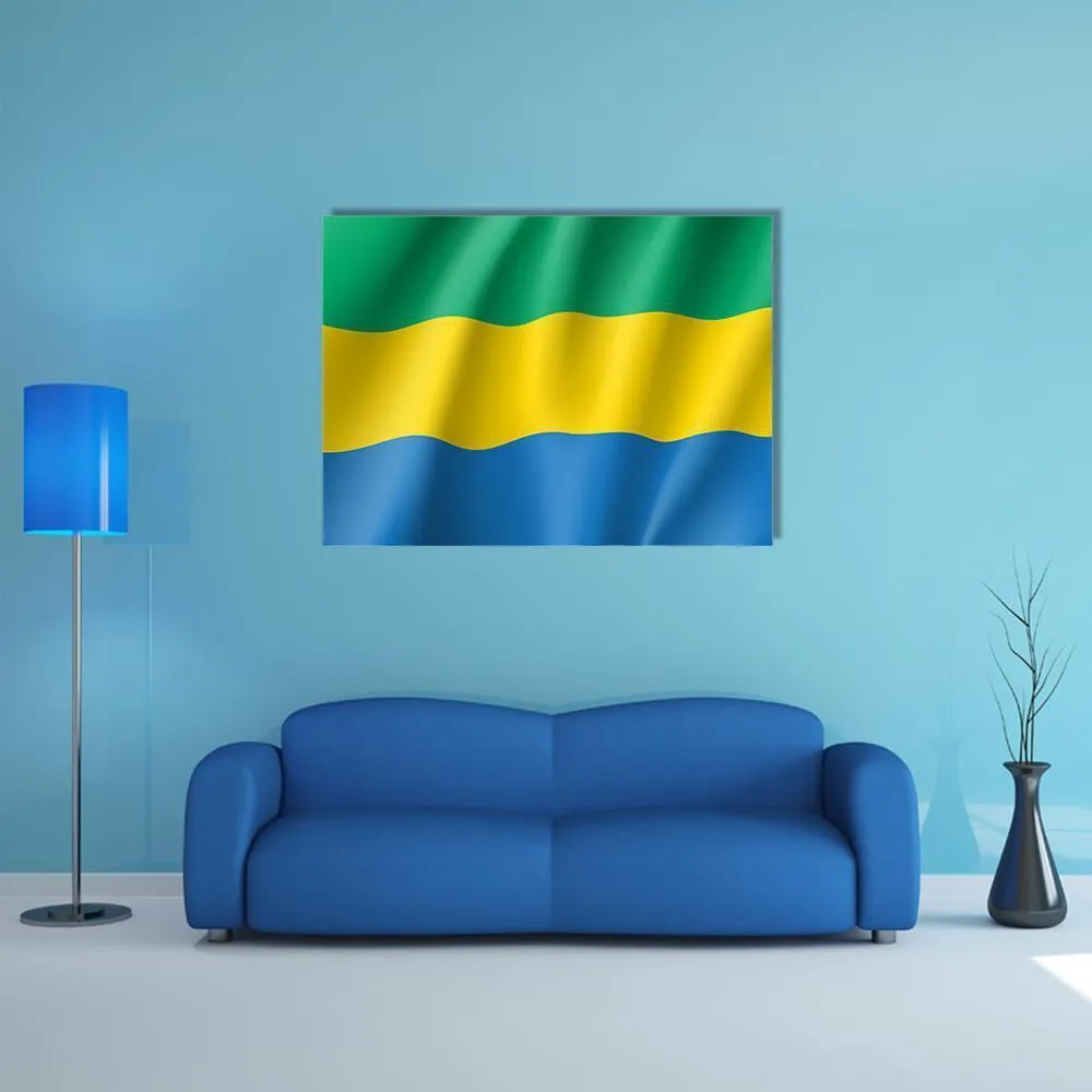 Gabon Flag Canvas Wall Art