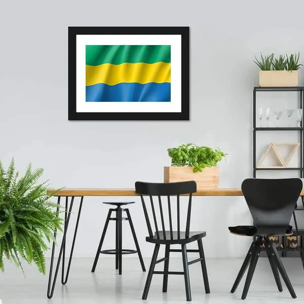 Gabon Flag Canvas Wall Art