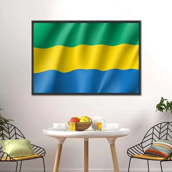 Gabon Flag Canvas Wall Art