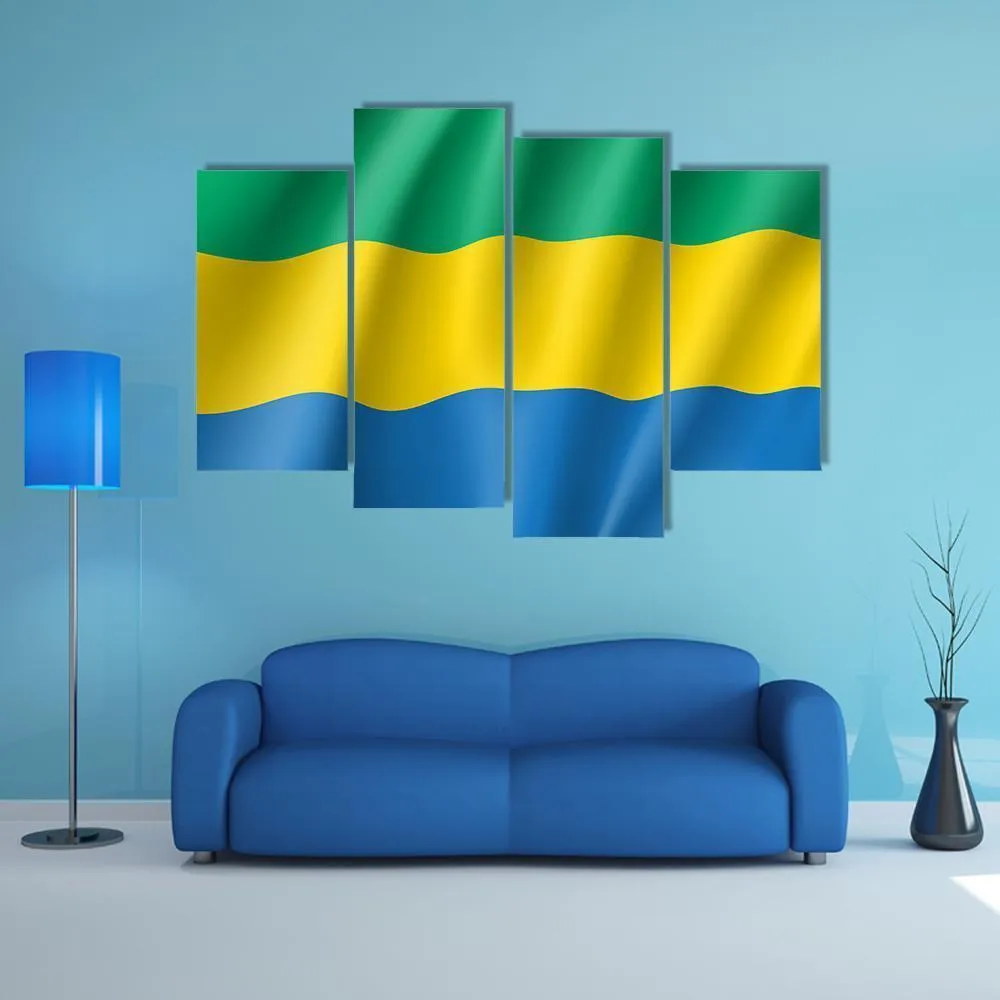 Gabon Flag Canvas Wall Art