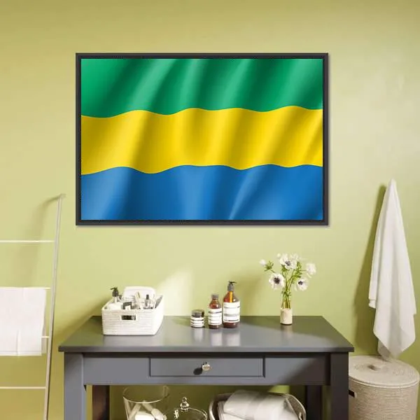 Gabon Flag Canvas Wall Art