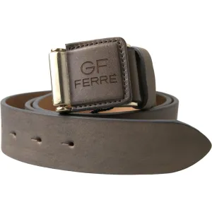 GF Ferre Elegant Leather Fashion Belt with Engraved Buckle