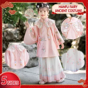 Girls' Pink Cultural Dress Hanfu