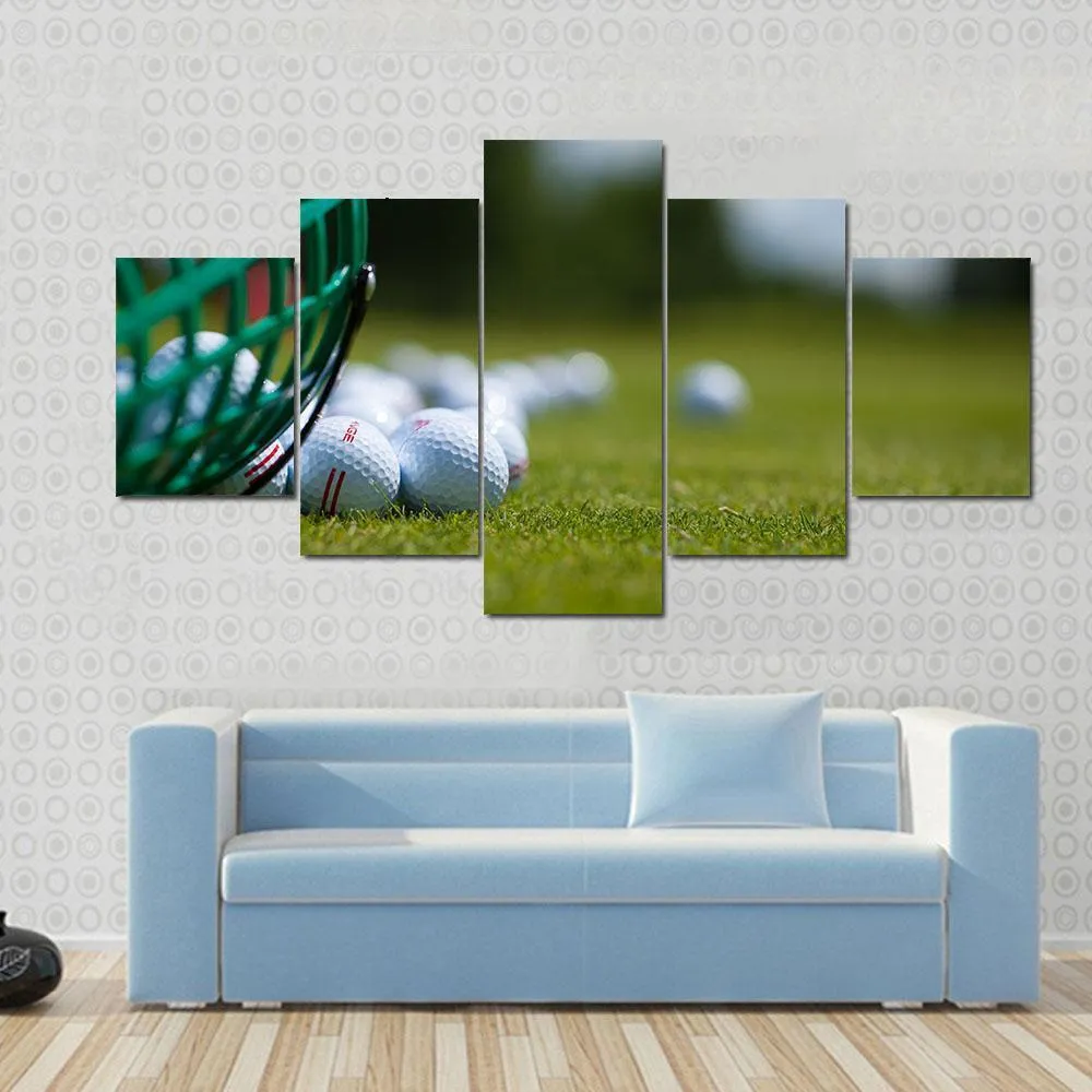 Golf Ball Basket Canvas Wall Art