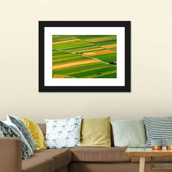 Green Fields View Before Harvest Canvas Wall Art