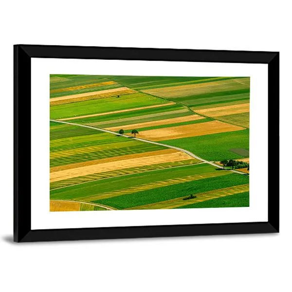 Green Fields View Before Harvest Canvas Wall Art