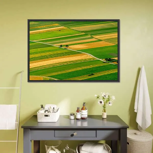 Green Fields View Before Harvest Canvas Wall Art