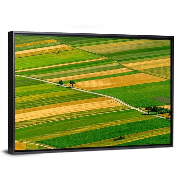 Green Fields View Before Harvest Canvas Wall Art