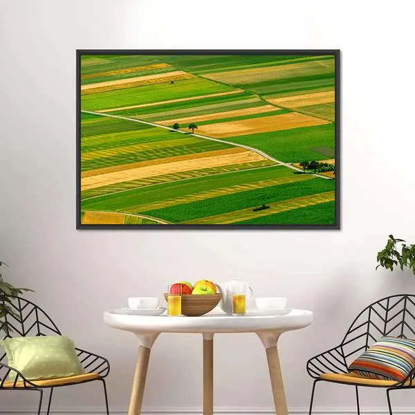 Green Fields View Before Harvest Canvas Wall Art