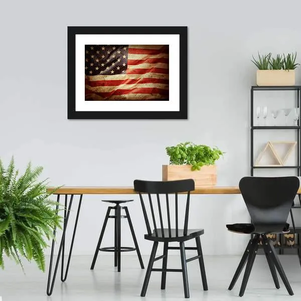 Grunge American Flag Canvas Wall Art