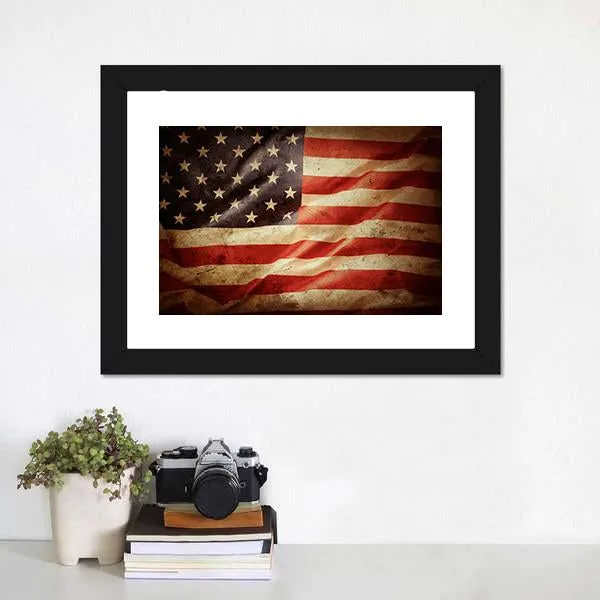 Grunge American Flag Canvas Wall Art