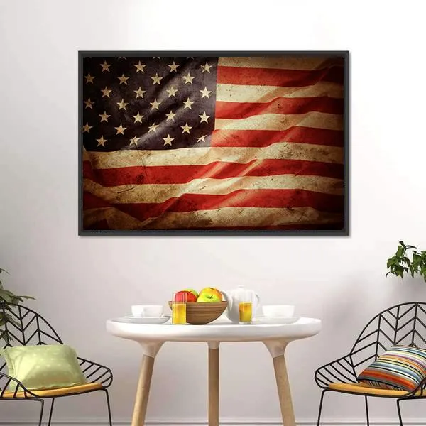 Grunge American Flag Canvas Wall Art