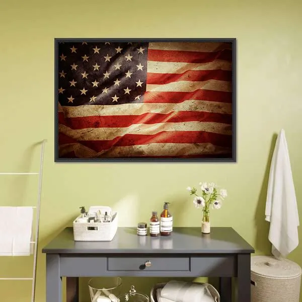 Grunge American Flag Canvas Wall Art