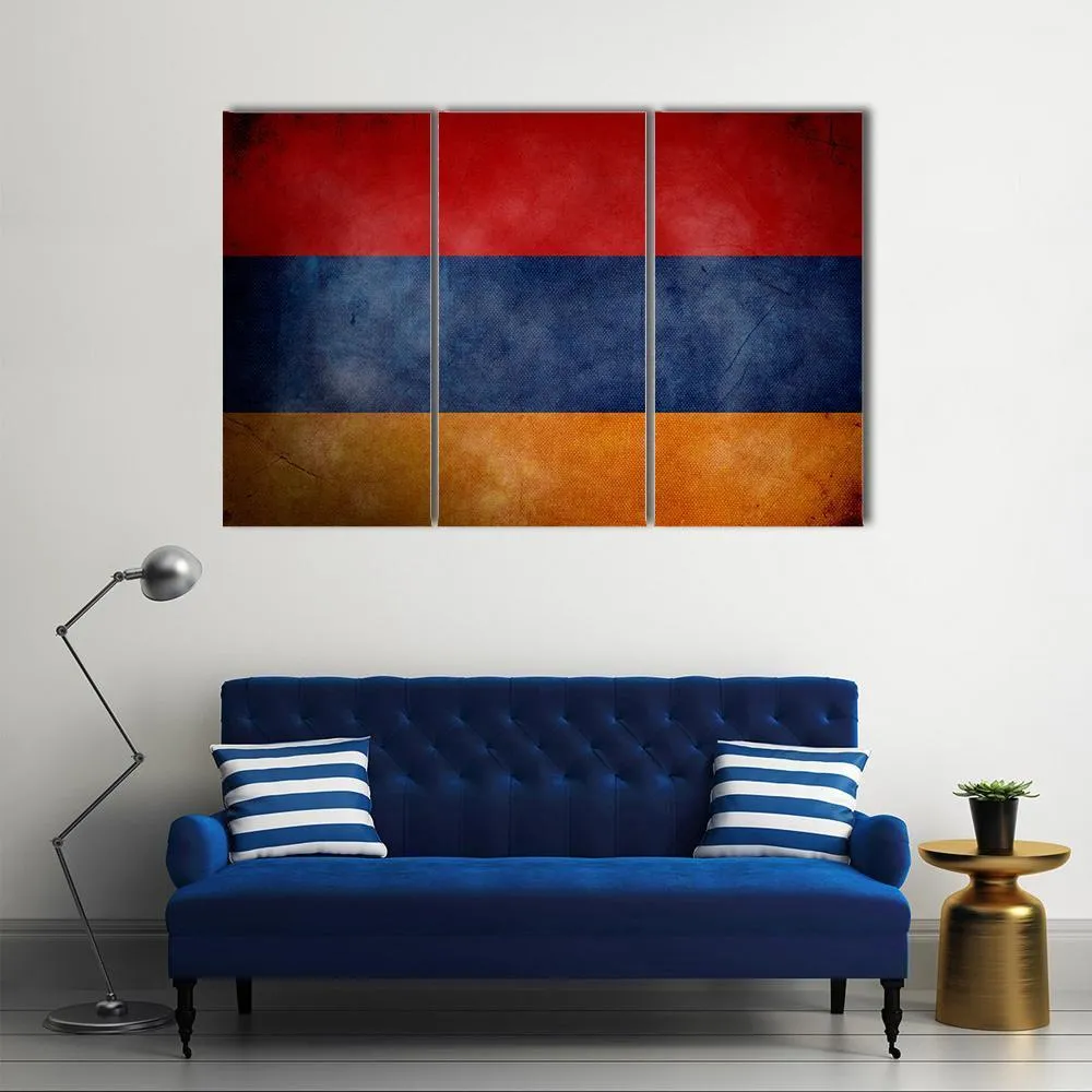 Grunge Armenian Flag Canvas Wall Art