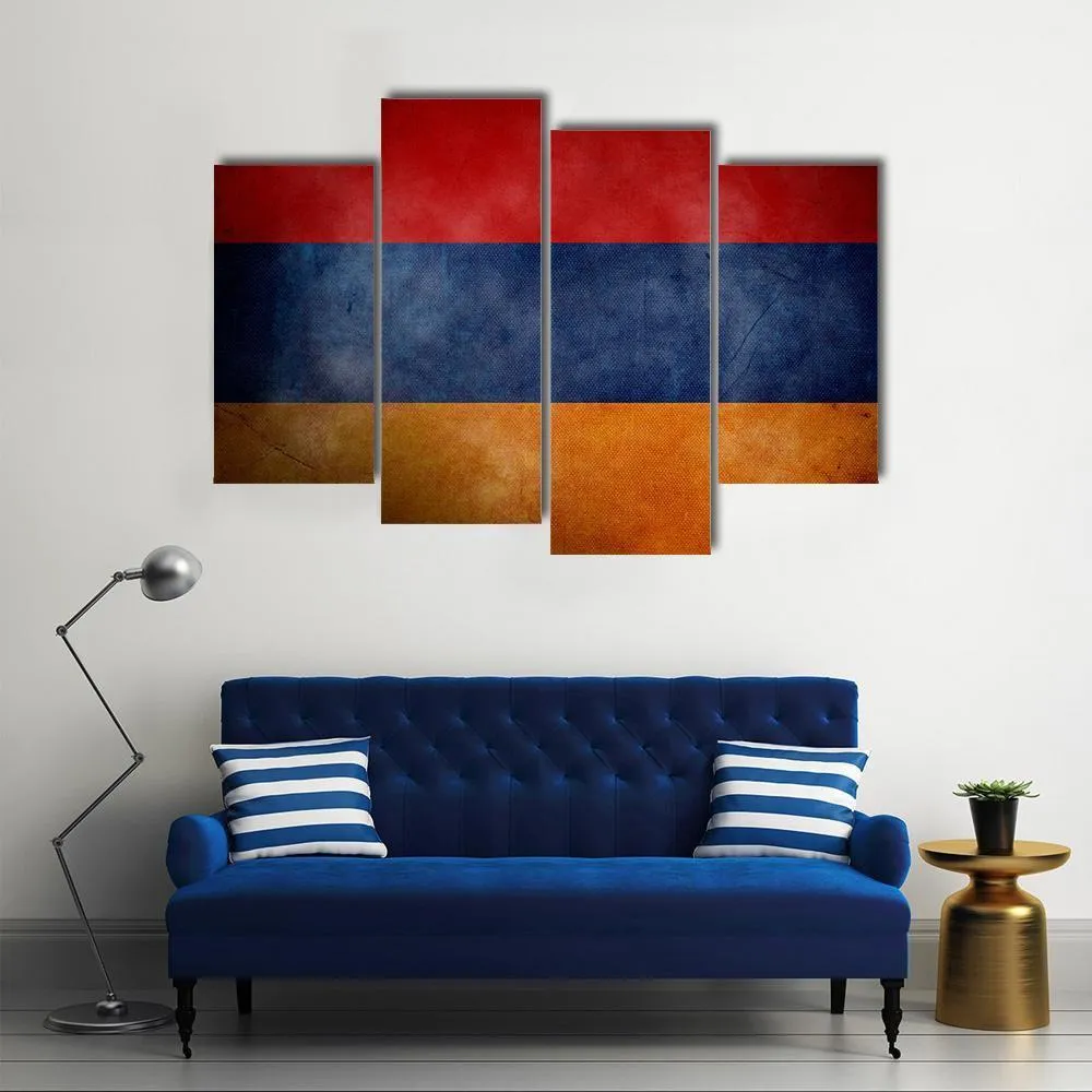 Grunge Armenian Flag Canvas Wall Art