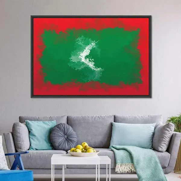 Grunge Maldives Flag Canvas Wall Art