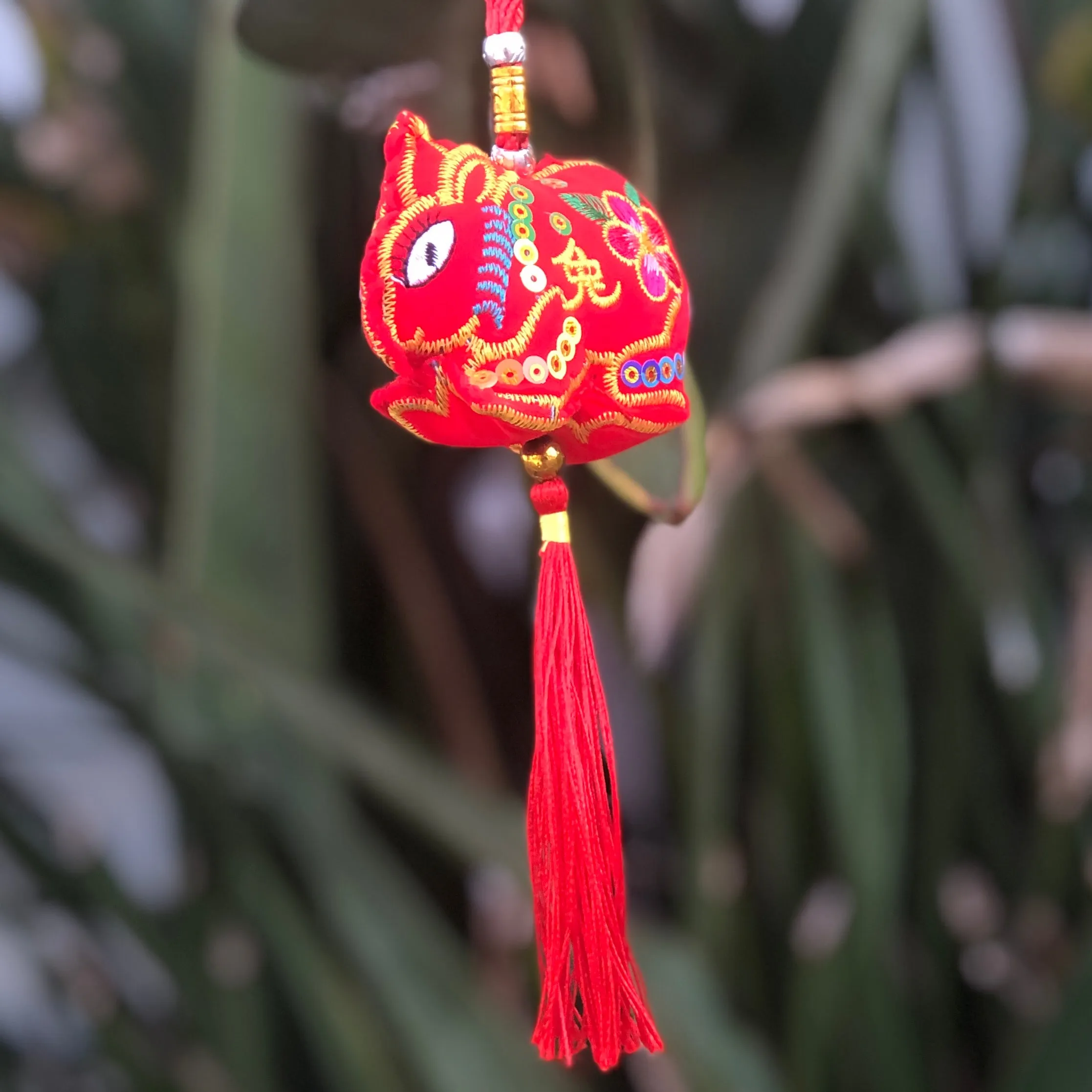 Hanging velvet Rabbit decoration