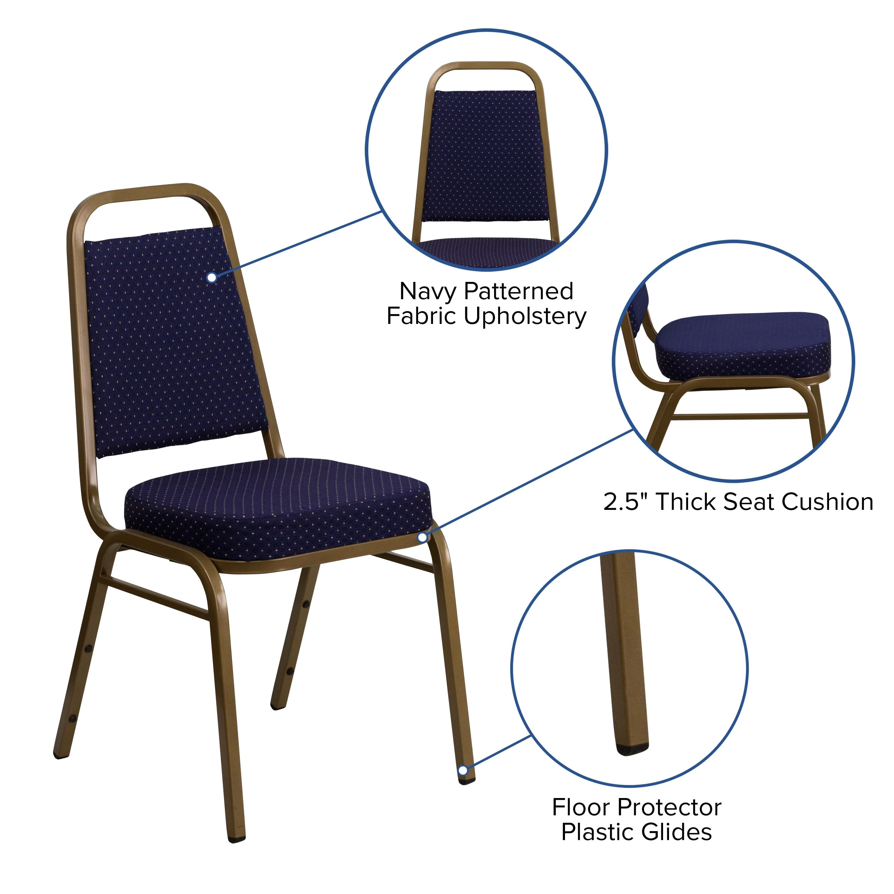 HERCULES Series Trapezoidal Back Stacking Banquet Chair with 2.5" Thick Seat