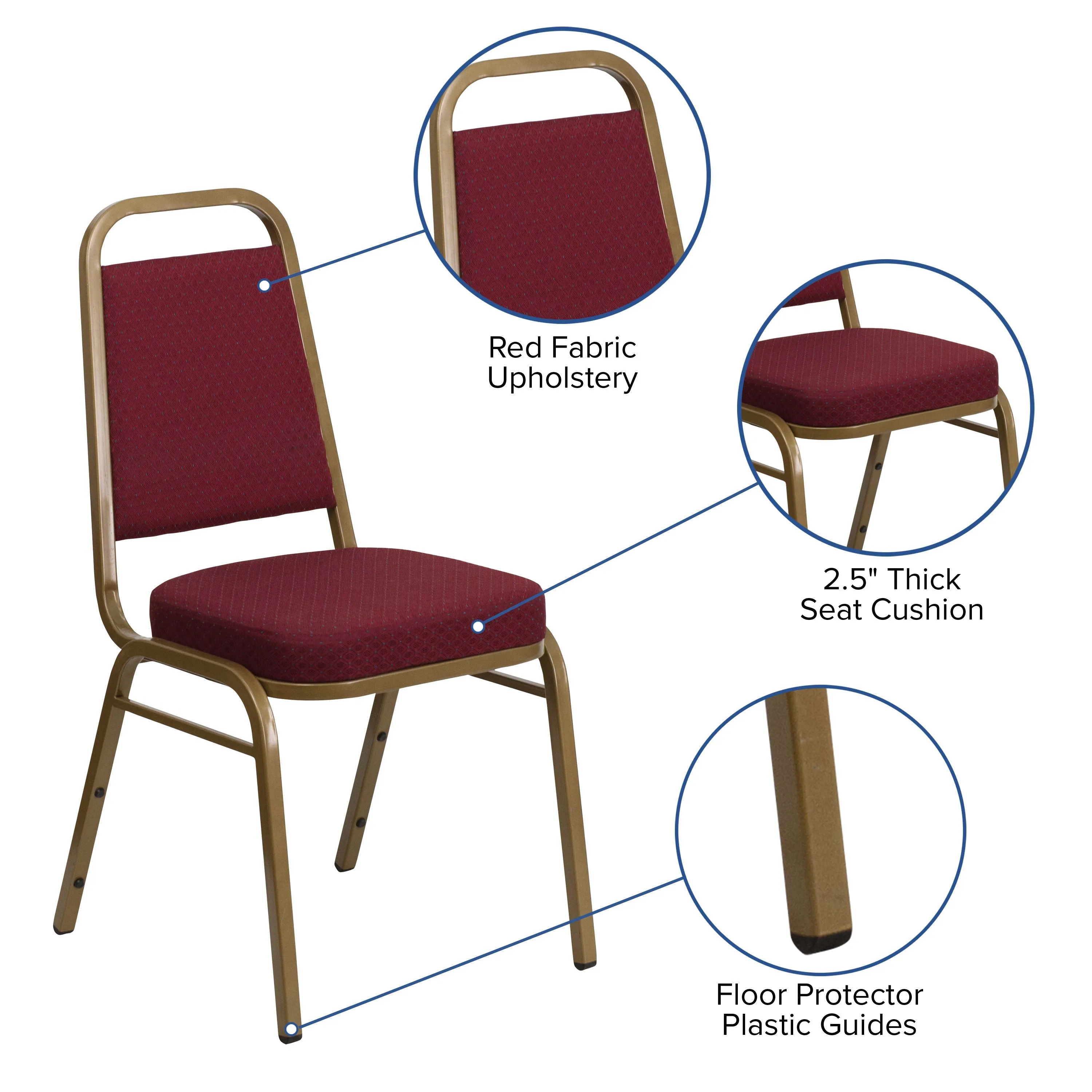 HERCULES Series Trapezoidal Back Stacking Banquet Chair with 2.5" Thick Seat