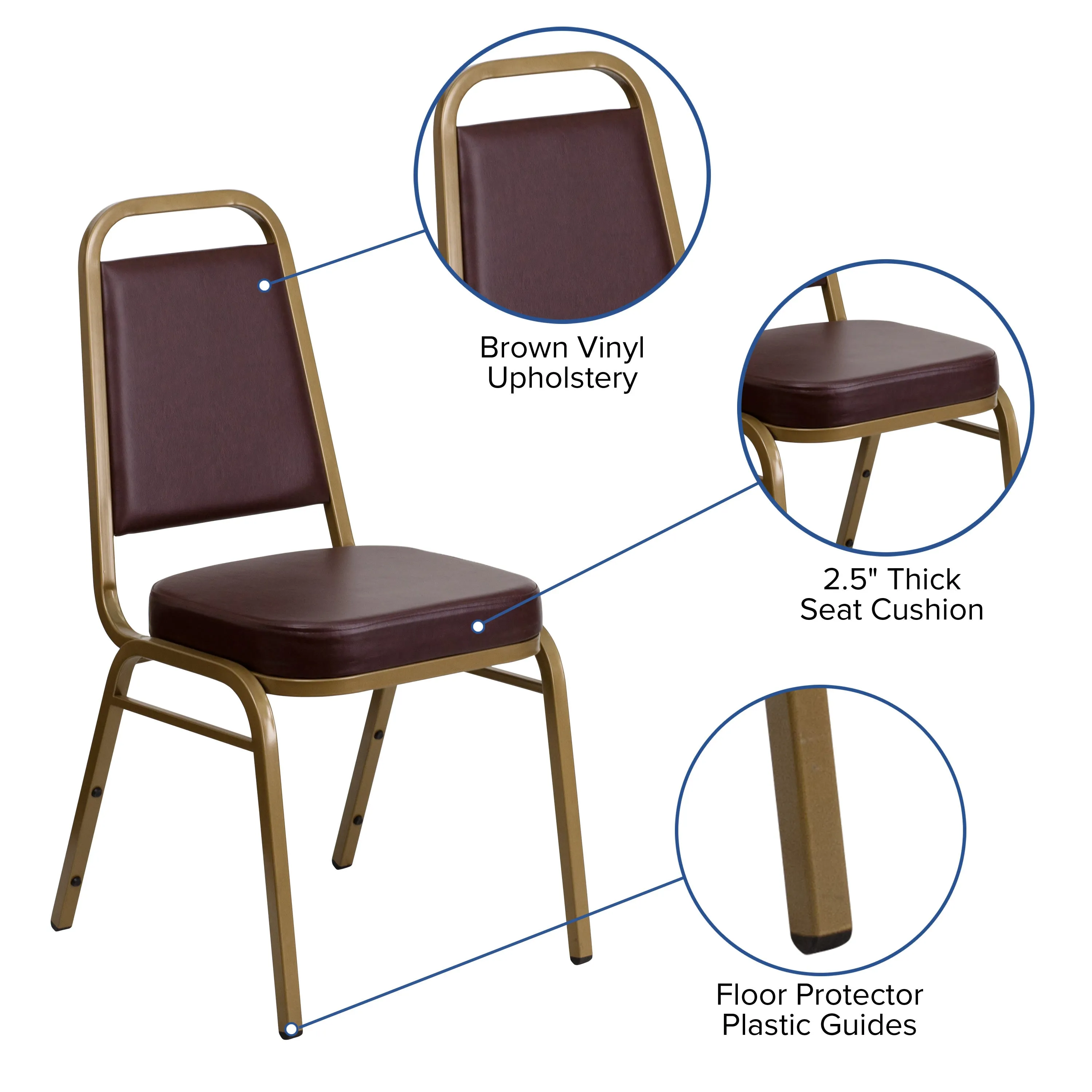 HERCULES Series Trapezoidal Back Stacking Banquet Chair with 2.5" Thick Seat