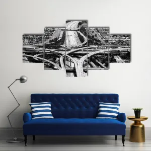 Highway Crossing At Los Angeles Airport Canvas Wall Art