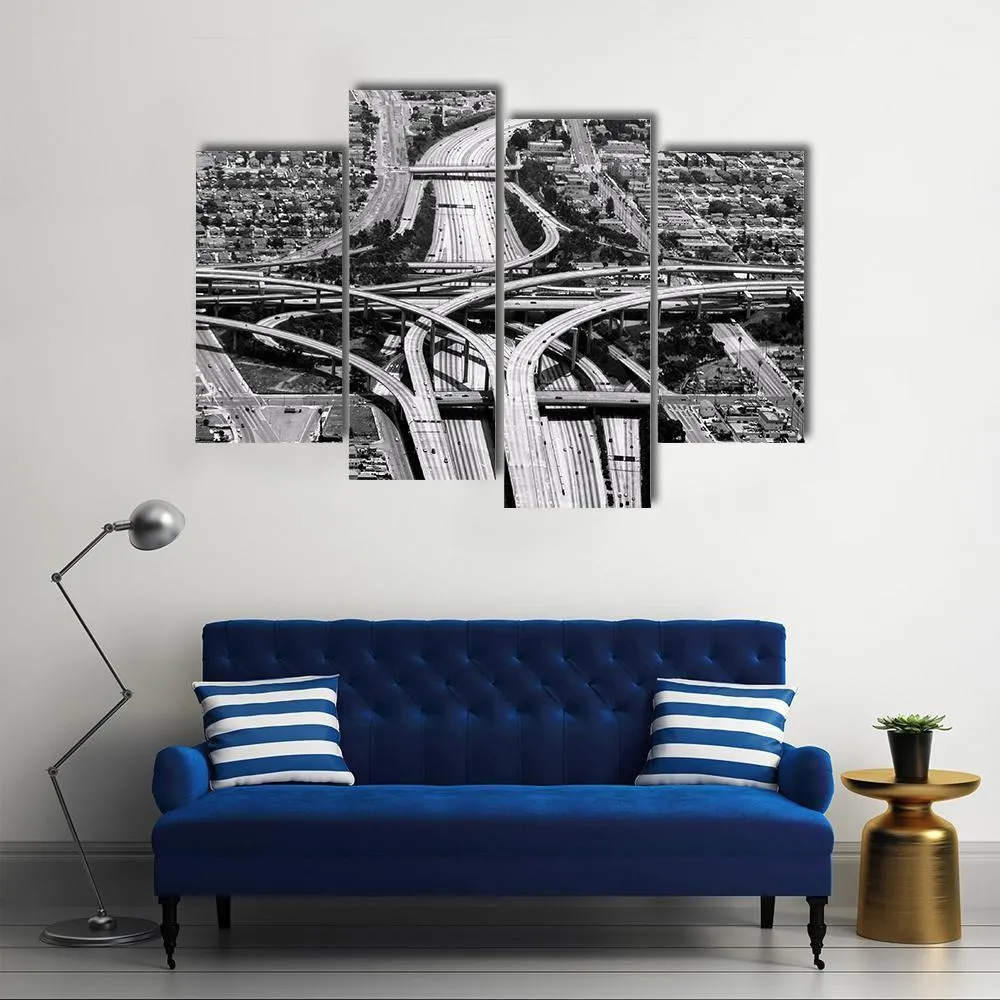 Highway Crossing At Los Angeles Airport Canvas Wall Art