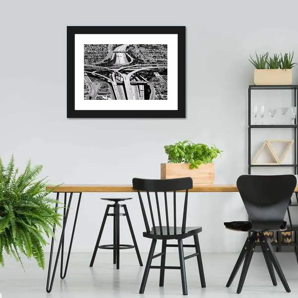 Highway Crossing At Los Angeles Airport Canvas Wall Art