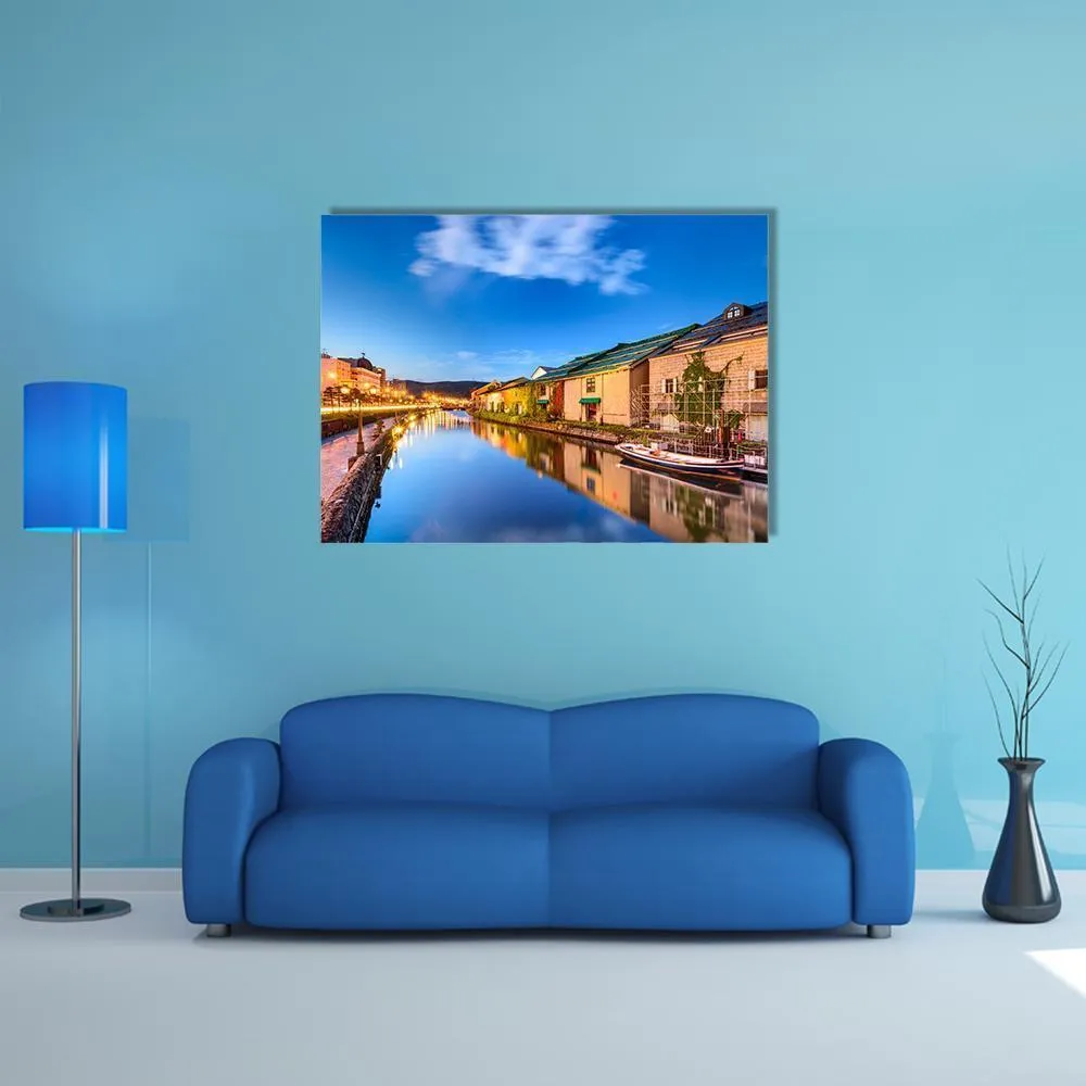 Historic Canal In Japan Canvas Wall Art