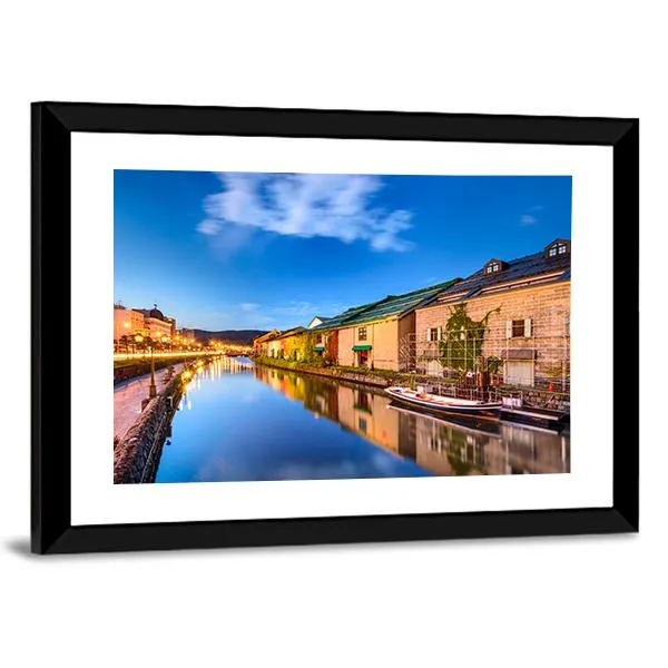 Historic Canal In Japan Canvas Wall Art