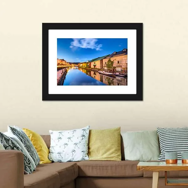 Historic Canal In Japan Canvas Wall Art