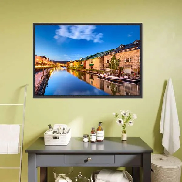 Historic Canal In Japan Canvas Wall Art