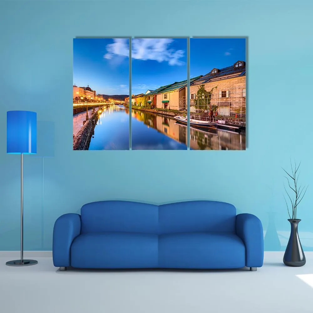 Historic Canal In Japan Canvas Wall Art