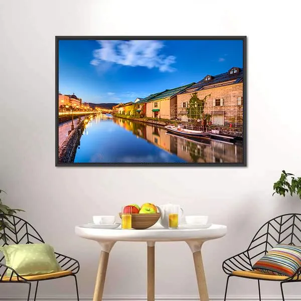 Historic Canal In Japan Canvas Wall Art