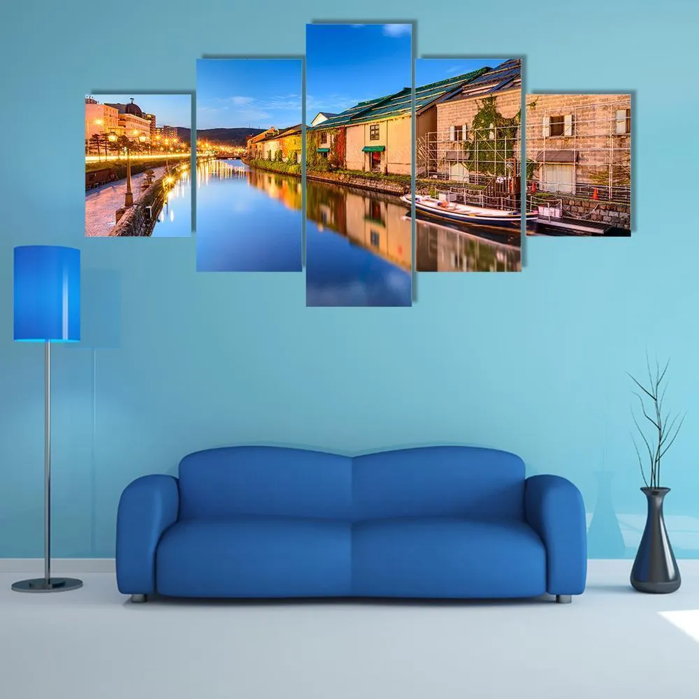 Historic Canal In Japan Canvas Wall Art