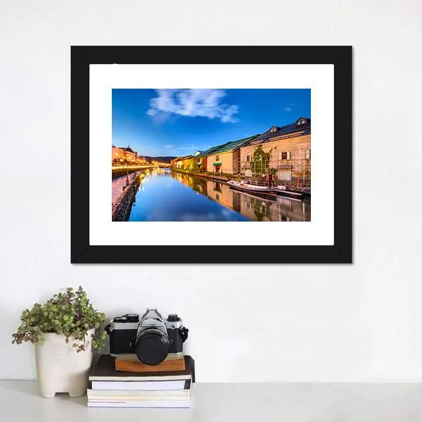 Historic Canal In Japan Canvas Wall Art