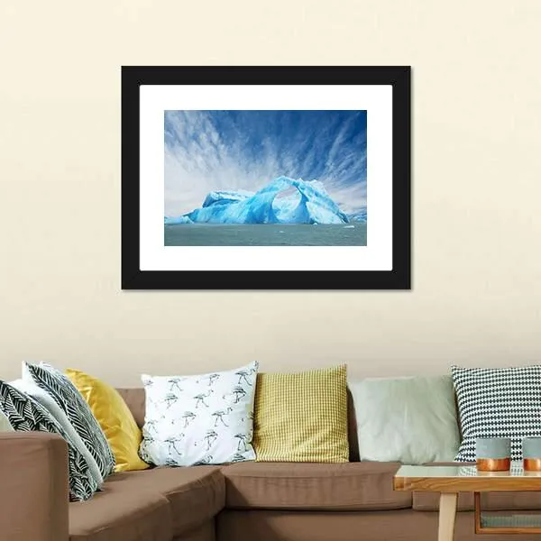 Iceberg Floating In The Water Canvas Wall Art