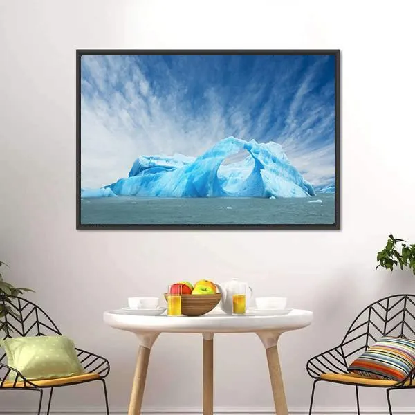 Iceberg Floating In The Water Canvas Wall Art