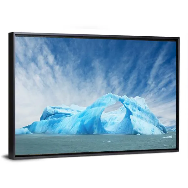 Iceberg Floating In The Water Canvas Wall Art