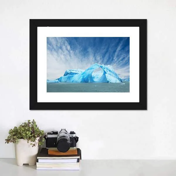 Iceberg Floating In The Water Canvas Wall Art