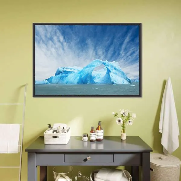 Iceberg Floating In The Water Canvas Wall Art