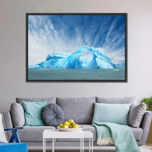 Iceberg Floating In The Water Canvas Wall Art