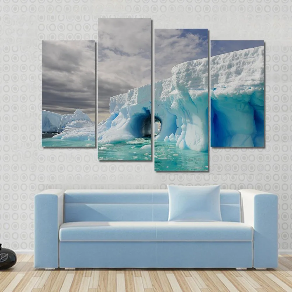 Icebergs In Antarctica Canvas Wall Art