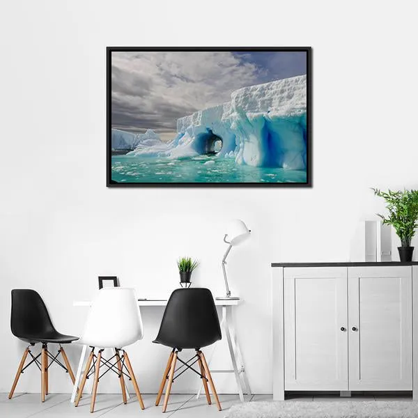 Icebergs In Antarctica Canvas Wall Art