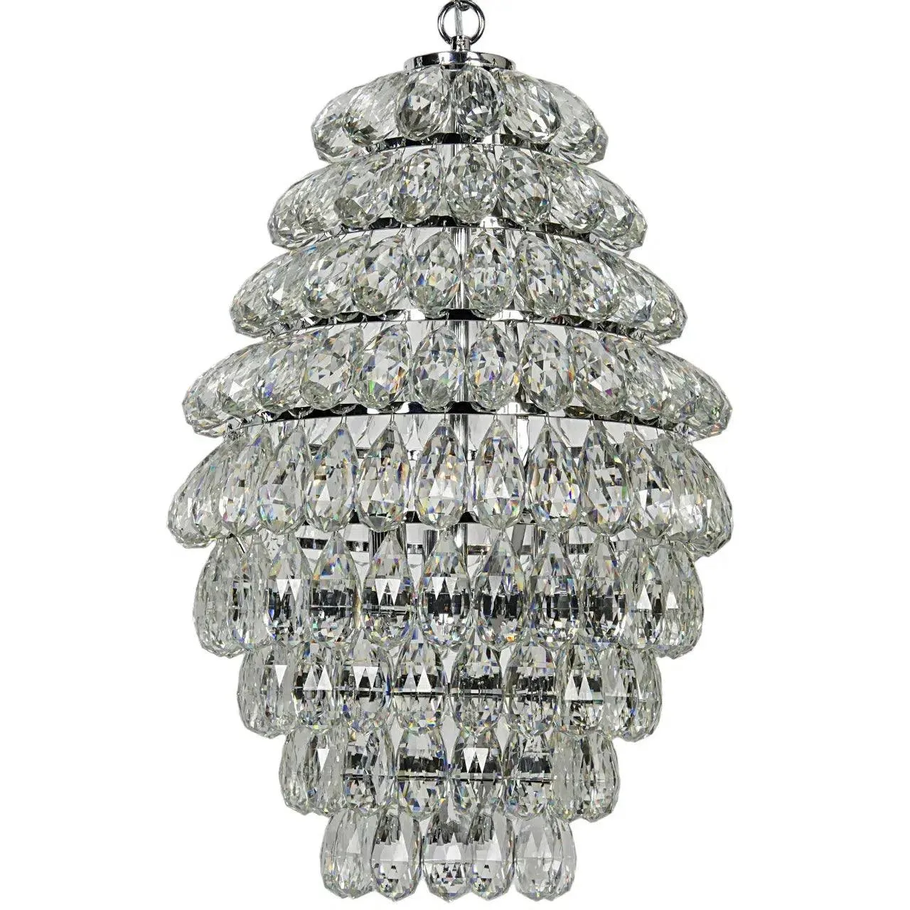 Illumination Metal and Glass Chandelier With Chrome Finish