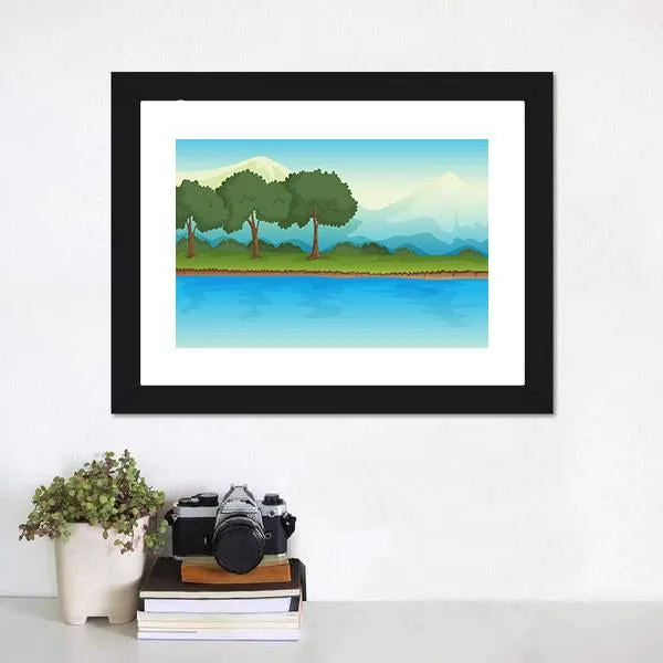 Illustration Of A River Canvas Wall Art