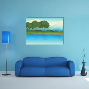 Illustration Of A River Canvas Wall Art